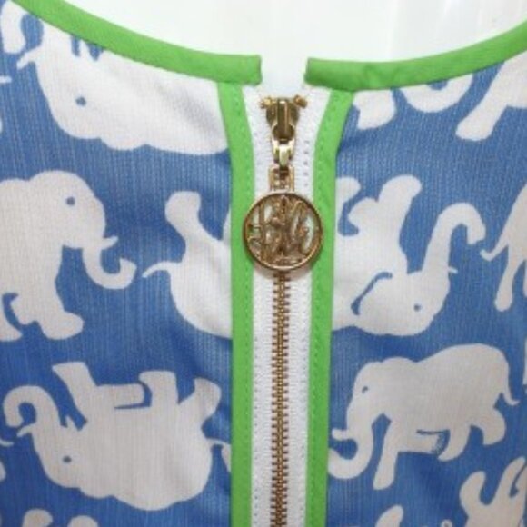 LILLY PULITZER Mini Dress, 2, Blue/White Elephants, Cathy Shift, Tusk in Sun - Picture 7 of 16